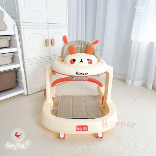 Xe tập đi Honper HP832 hình thỏ cam - be - ghi
