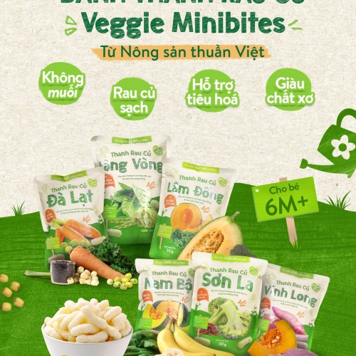 Bánh ăn dặm Mămmy vị cải kale, dưa lưới 30g (6M+)