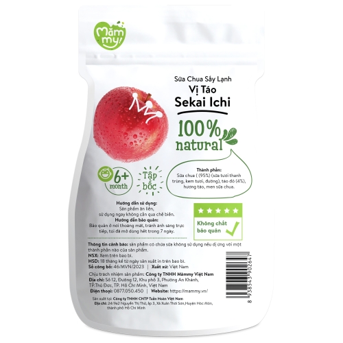 Sữa chua sấy lạnh Mămmy vị táo 20g (6M+)