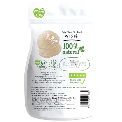 Sữa chua sấy lạnh Mămmy vị tổ yến 20g (6M+)