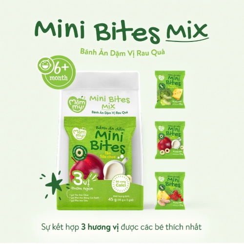 Bánh ăn dặm mini Mămmy vị phô mai, chuối 15g (6M+)