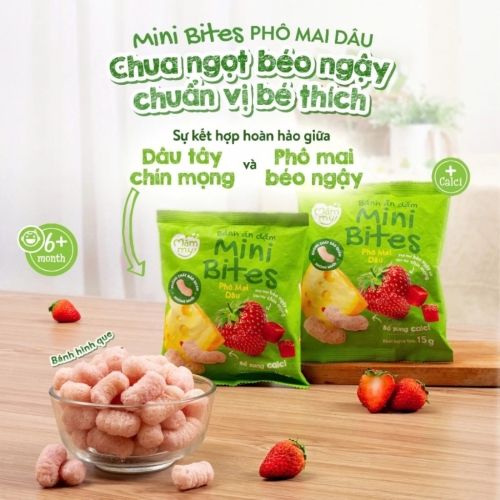 Bánh ăn dặm mini Mămmy vị phô mai, chuối 15g (6M+)