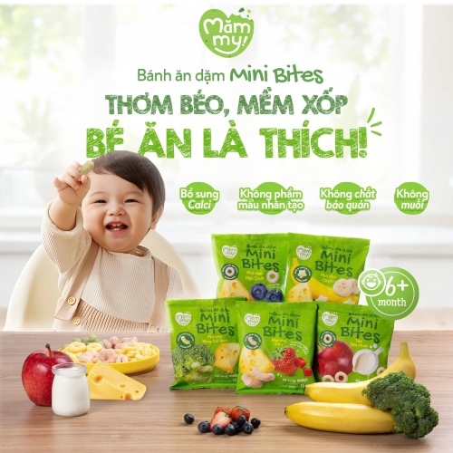 Bánh ăn dặm mini Mămmy vị phô mai, dâu 15g (6M+)