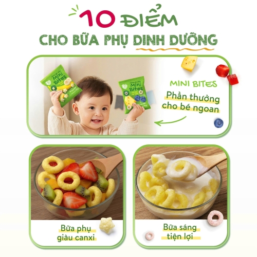 Bánh ăn dặm mini Mămmy vị phô mai, dâu 15g (6M+)