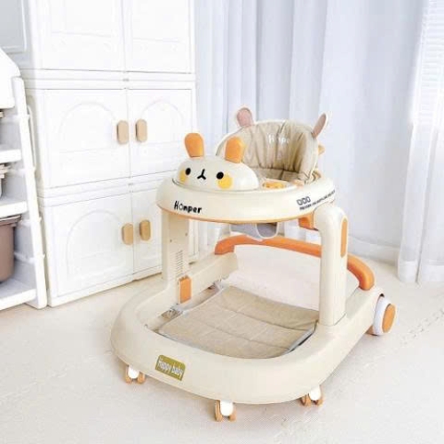 Xe tập đi Honper HP832 hình thỏ cam - be - ghi